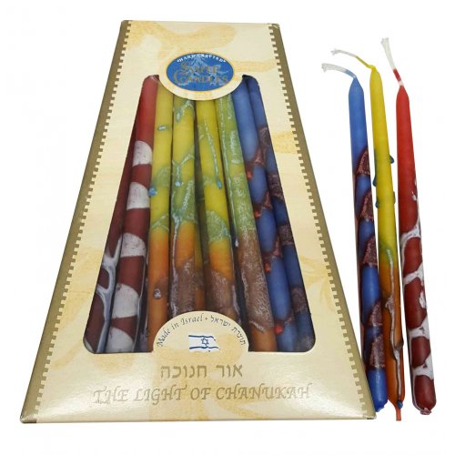Handmade Dripless Hanukah Candles - Multicolor