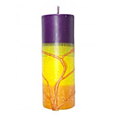 Handmade Pillar Havdalah Candle, Purple Yellow Green and More