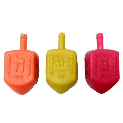 Hanukkah Dreidels in Assorted Colors - Plastic