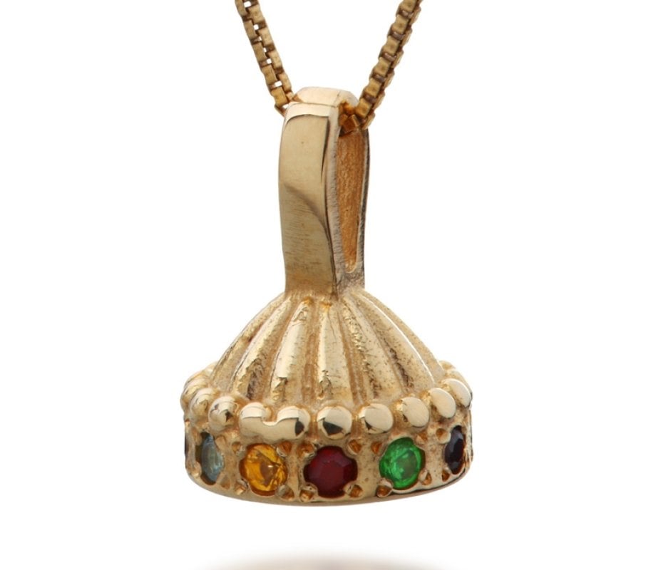 Hoshen Crown Necklace in Gold by HaAri Jewelry