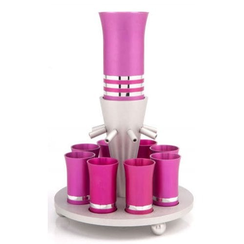 Hot Pink-Silver Color Agayof Kiddush Fountain
