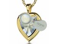 I Love You Framed Heart Pendant By Nano - Gold Plate