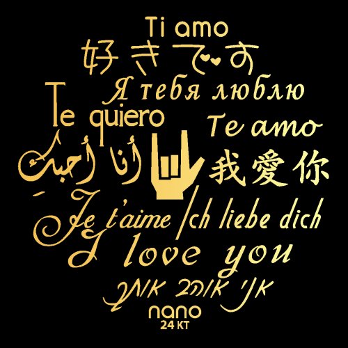 I Love You Heart Pendant By Nano - Gold Plate