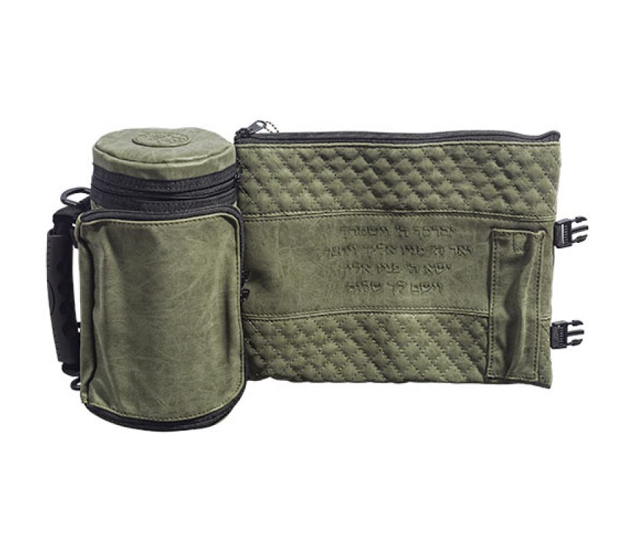 Insulated Weatherproof Tallit and Tefillin Bags – Light Olive