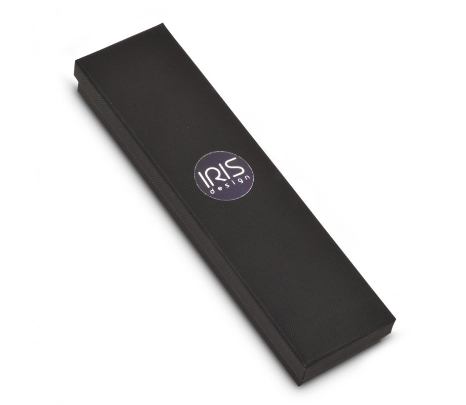 Iris Design Handcrafted Pewter & Enamel Beaded Mezuzah Case - Golden Swirls