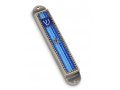 Iris Design Handcrafted Pewter and Enamel Beaded Mezuzah Case, Blue - Star of David