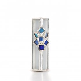 Blue White Shop Porta Smaltata Mezuzah Scroll Case (Scorrimento Non Incluso) Shedai Jewish (Blu con Oro Blue White Shop Porta Smaltata Mezuzah Scroll Case (Scorrimento Non Incluso) Shedai Jewish (Blu con Oro