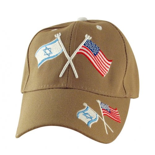 Israel-US Flag Tan Baseball Cap