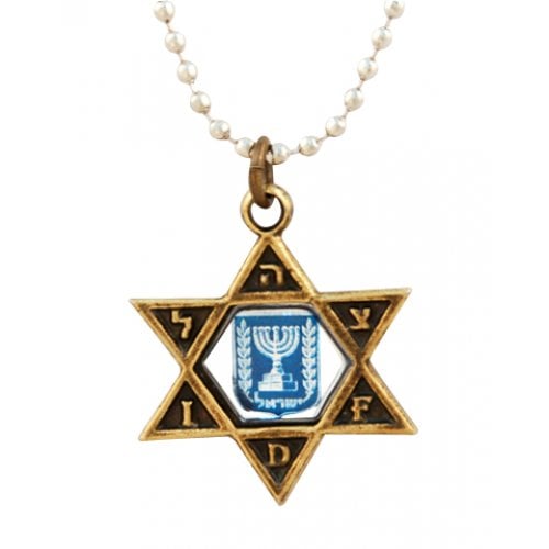 Israeli Army Bronze Pendant with Reflective Center - Knesset