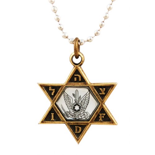 Israeli Army Star of David Bronze Pendant - Air Force