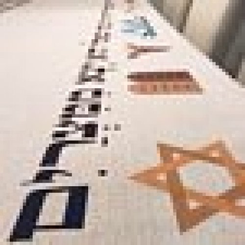 Ivory Tablecloth With Colorful Passover Themes and Matching Matzah Cover