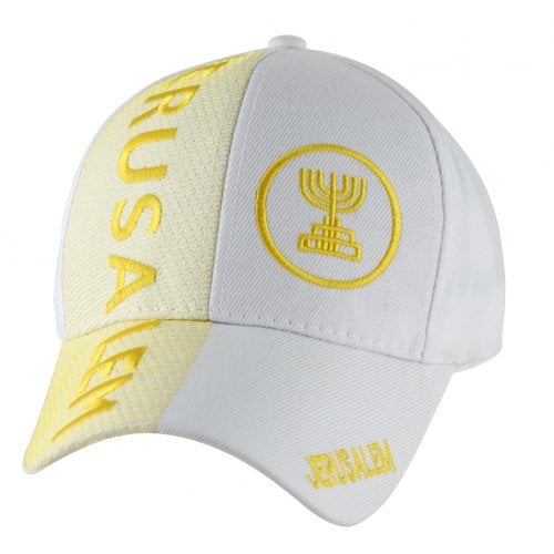 Jerusalem Baseball Cap with Menorah Emblem