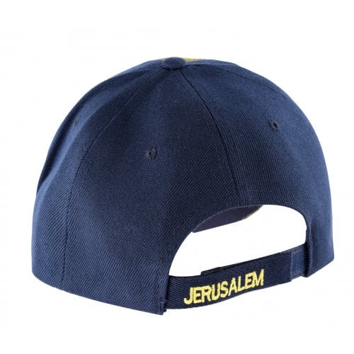 Jerusalem Baseball Cap with Menorah Emblem