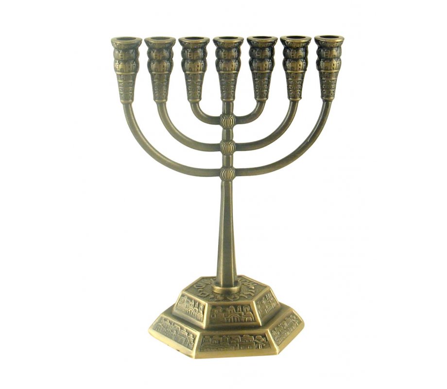 Jerusalem Copper Seven Branch Menorah