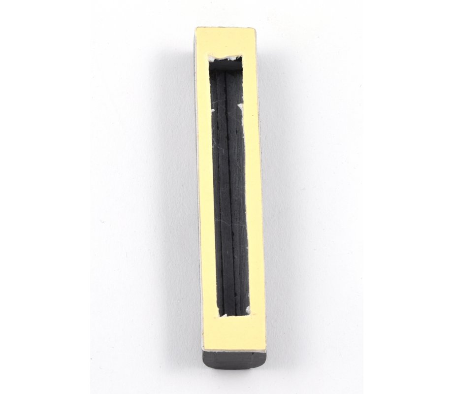 Jerusalem Stone Mezuzah Case with Western Wall Image, Black and White - 4.3