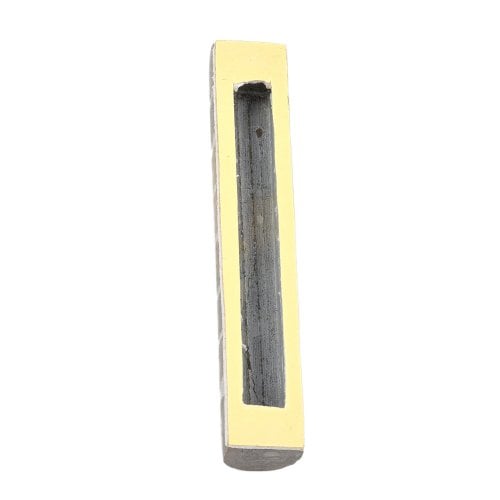 Jerusalem Stone Mezuzah Case with Western Wall Image, Gray and White - 4.3