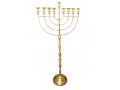 Jumbo Size Chanukah Menorah for Public Places, Gold Brass with Antique Look - 58