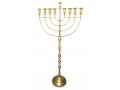 Jumbo Size Chanukah Menorah for Public Places, Gold Brass with Antique Look - 58