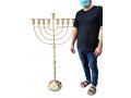 Jumbo Size Gold Chanukah Menorah for Synagogue or Public Place - 64 Inches