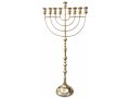 Jumbo Size Gold Chanukah Menorah for Synagogue or Public Place - 64 Inches