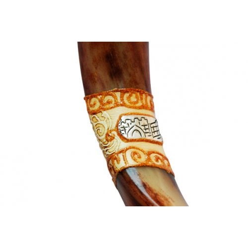 Jumbo Yemenite Hand Painted Shofar - Jerusalem Design