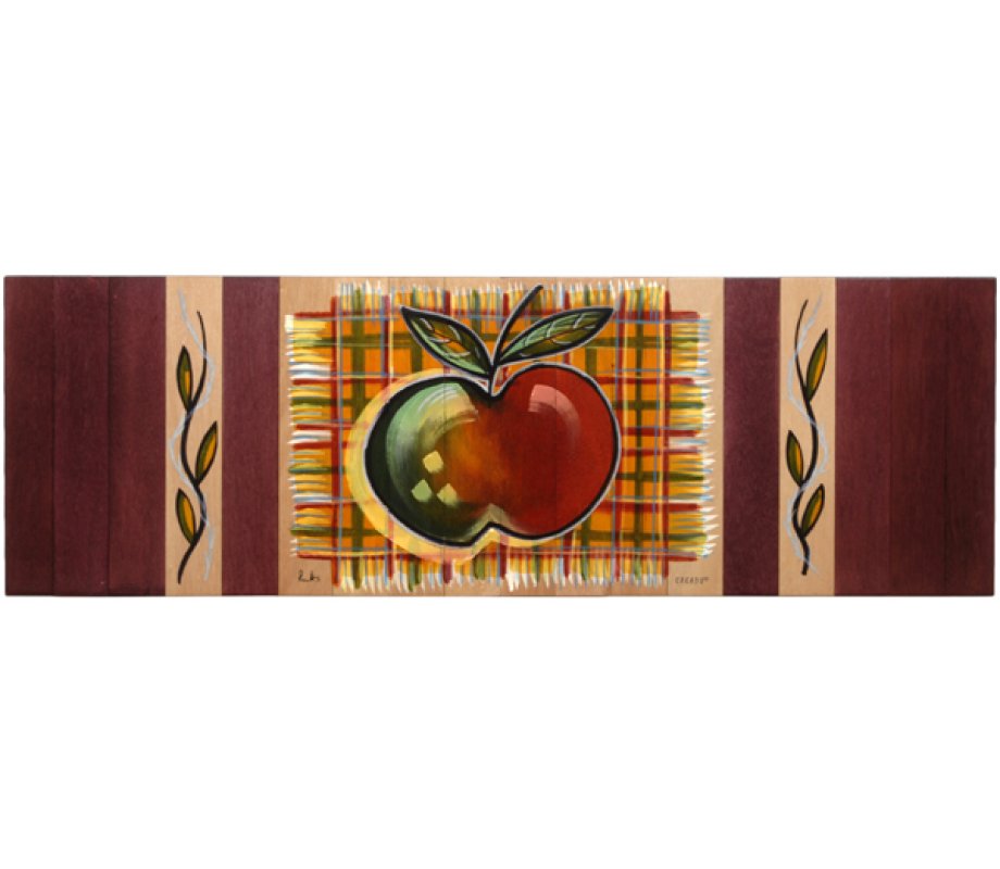 Kakadu Art Hand Painted Wood Table Runner - Apple Design