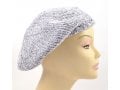 Knitted Women's Snood Beret with Inner Elastic Drawstring - Gray