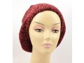 Knitted Women's Snood Beret with Inner Elastic Drawstring - Maroon