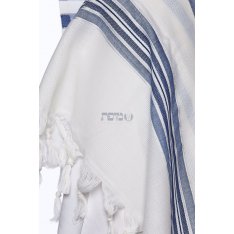 LaMenatzeach Victory Wool Tallit Non Slip Prayer Shawl - Denim Blue Stripes