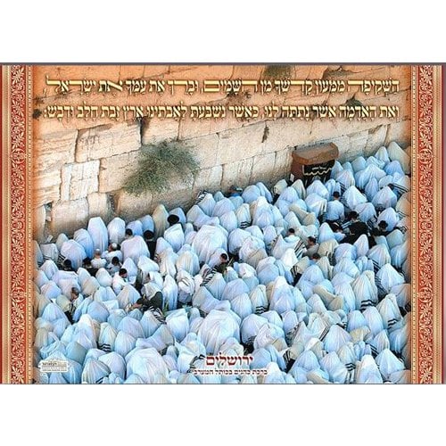 Laminated Colorful Wall Poster - Birkat Kohanim at Western Wall