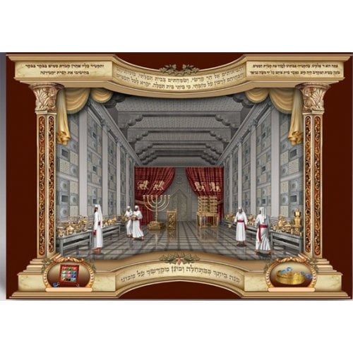 Laminated Colorful Wall Poster - View of Inner Temple with Kohen Priests