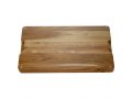 Light Brown Wood Challah Board with White Marble Plaque - Comes with Knife