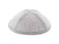 Light Gray Linen Kippah Yarmulke - Pin Spot Design