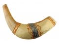 Light Hand Painted Rams Horn Shofar -Jerusalem