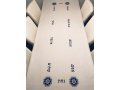 Linen Cotton Blend Ivory Tablecloth with Blue Hebrew Blessings