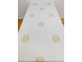 Linen Cotton Blend Ivory Tablecloth with Gold Hamsas
