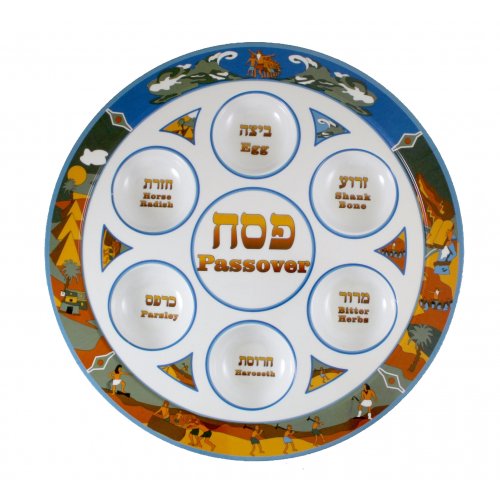 Melamine Passover Seder Plate Story of Passover