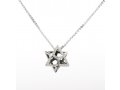 Merkaba Charm Necklace 3D Sacred Geometry Star Tetrahedron in Sterling Silver