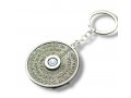 Metal Spinner Key Chain with Jerusalem Star of David Design and Travelers Prayer