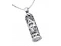 Mezuzah Necklace Pendant Sterling Silver with Cut Out Star of David