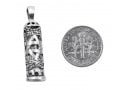 Mezuzah Necklace Pendant Sterling Silver with Cut Out Star of David