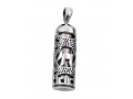 Mezuzah Necklace Pendant in Sterling Silver with Cut Out Chai