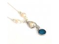 Michal Kirat Silver Necklace with Freshwater Pearls and Roman Glass Pendant