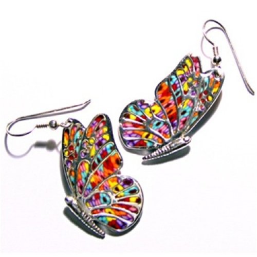 Millefiori Thousand-Flowers Butterfly Earrings