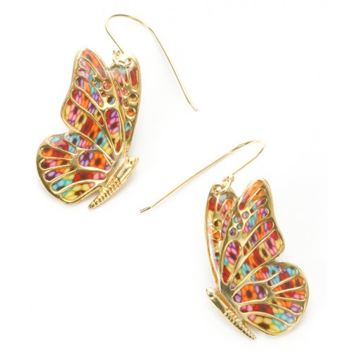 Millefiori Thousand-Flowers Butterfly Earrings