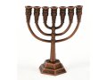 Miniature 7-Branch Menorah for Decoration, Copper - 2.6 Inches Height