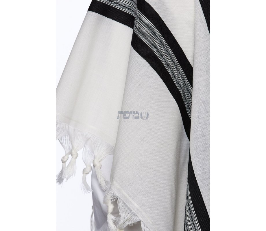 Modim Classic Wool Tallit Prayer Shawl - Black Stripes