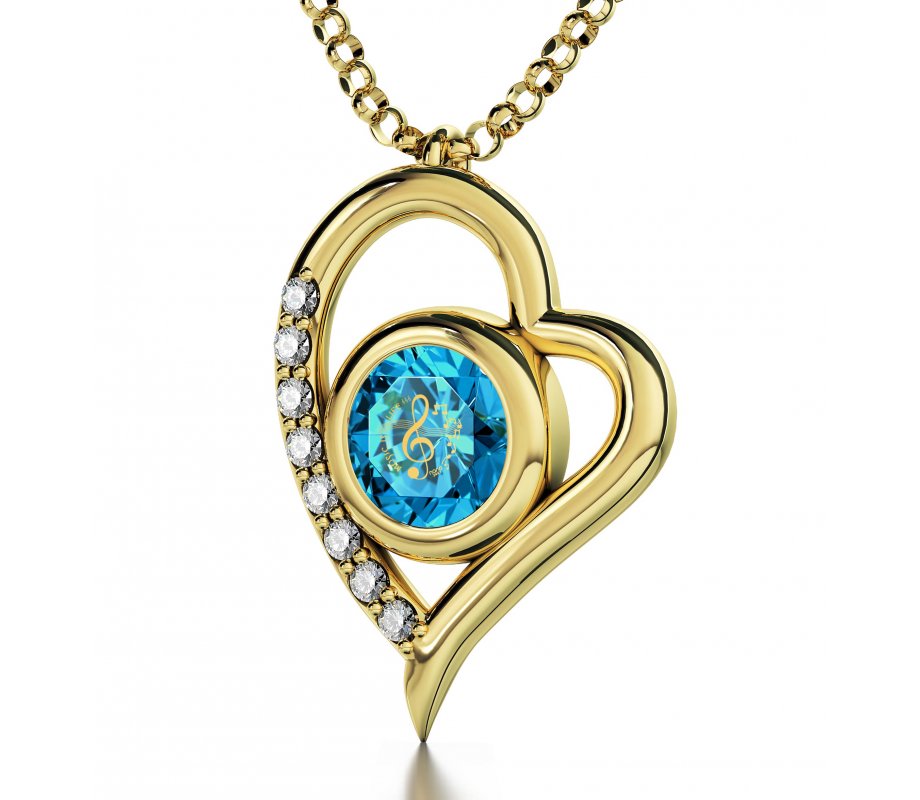 Music Heart Pendant By Nano Gold