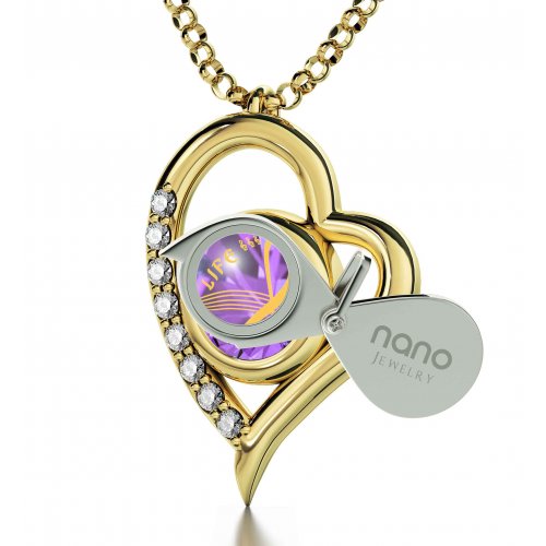 Musical Note Heart Pendant By Nano - Gold Plate