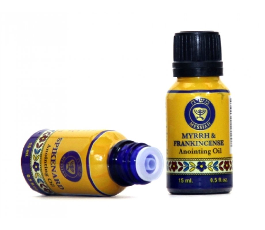Myrrh Anointing Oil Cobalt Bottle - 15 ml.